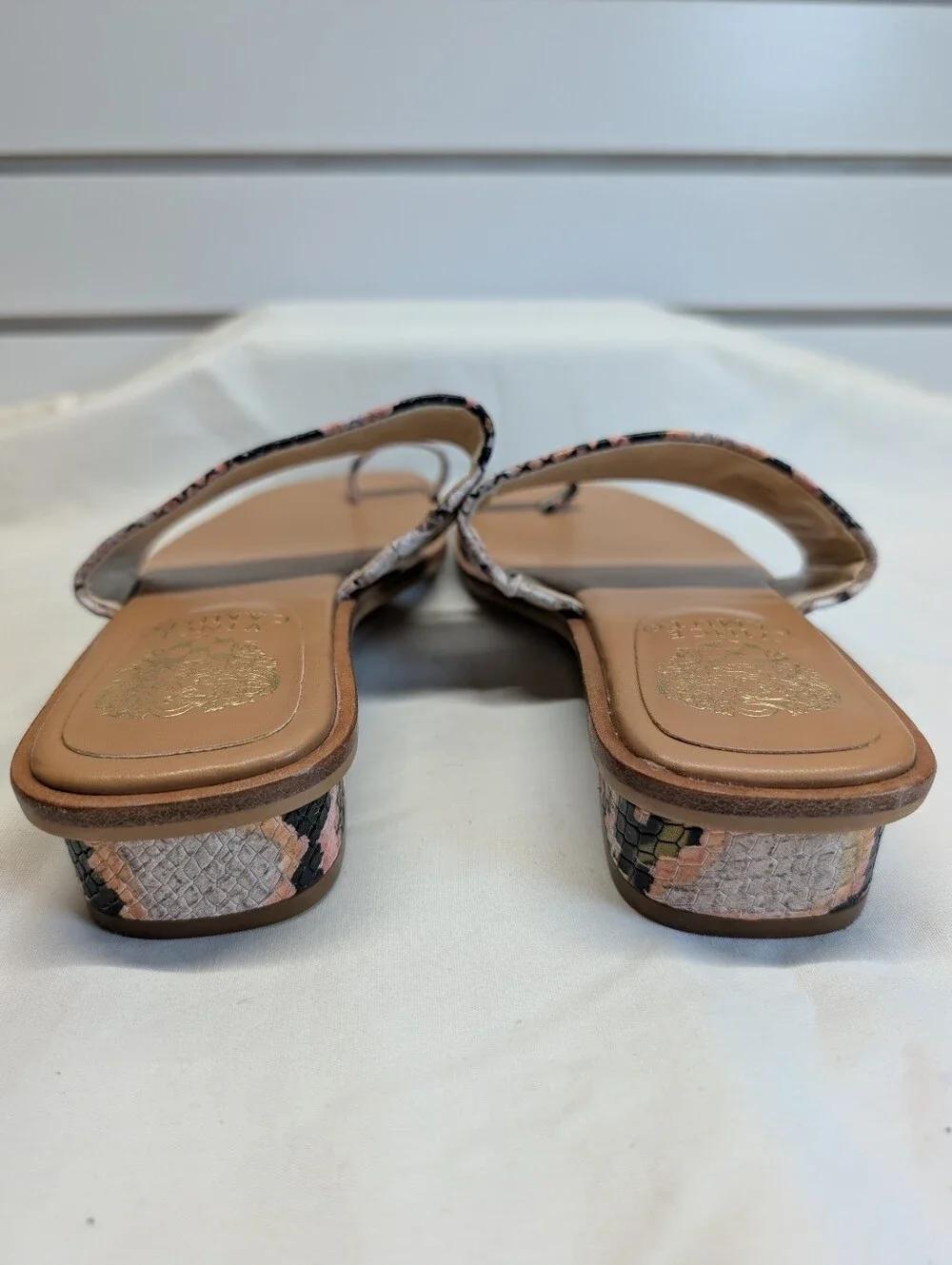 Vince Camuto Yelinda Snakeskin Print Open Toed Sandals Size 8 NWOB - Picture 6 of 10